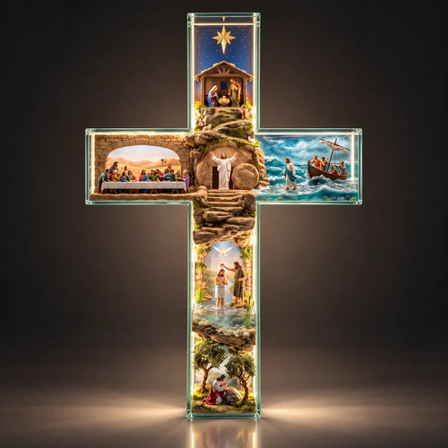 ✝️✨ Illuminated Story of Jesus Cross – Six Sacred Scenes of His Journey