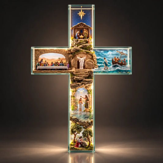 ✝️✨ Illuminated Story of Jesus Cross – Six Sacred Scenes of His Journey