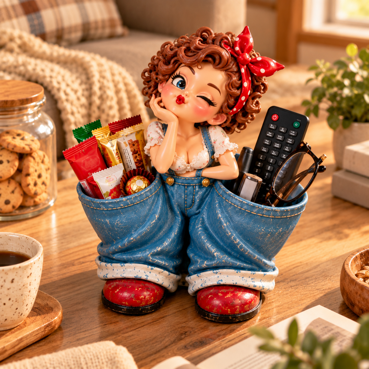 💕🧺 Vintage Pocket Girl – Adorable Desk Organizer & Charming Home Decor ✨