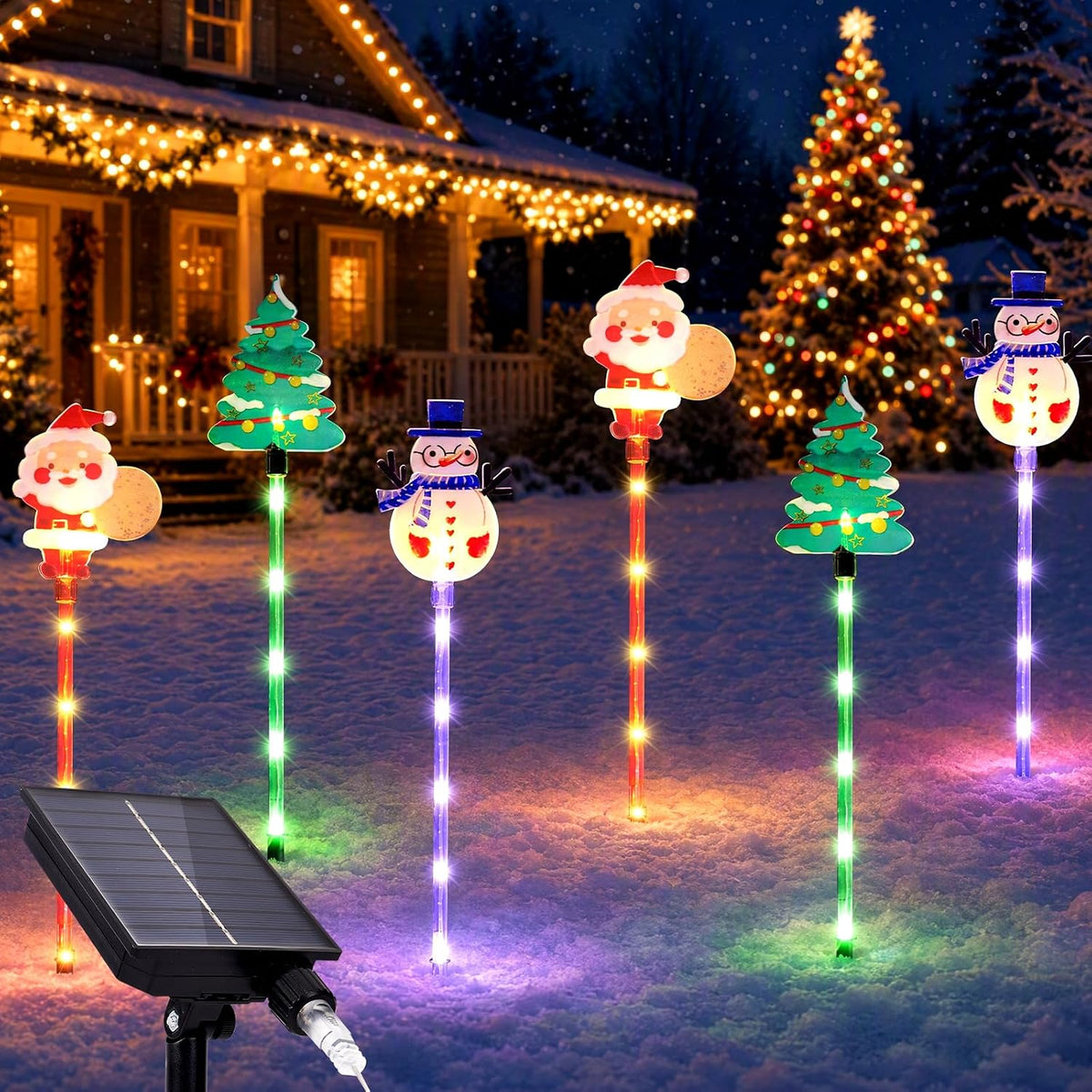 🎅✨ Solar Christmas Motion Lights™ | 6-Pack Animated Holiday Yard Lights