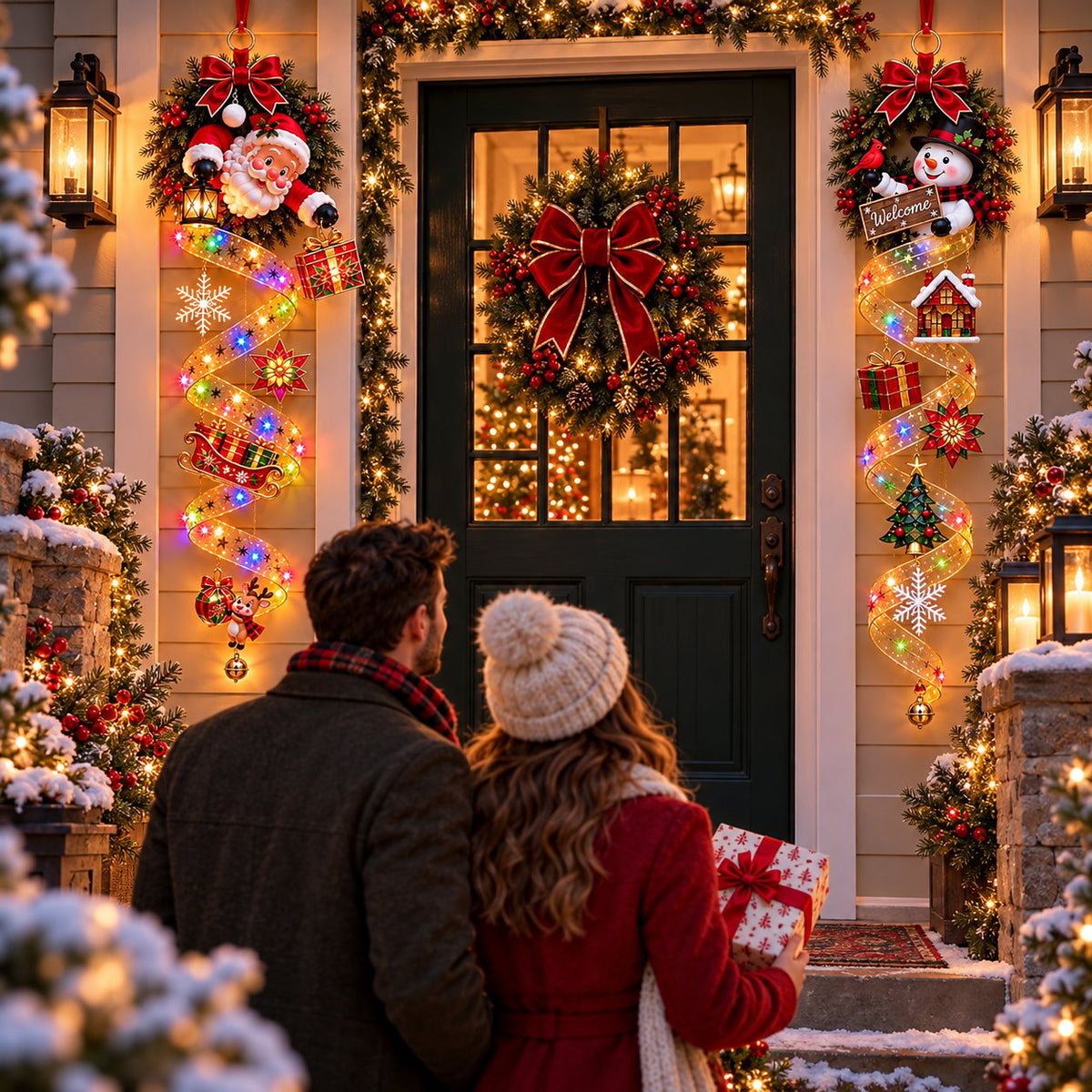 🎄✨ Noel Glasslight™ | Stained-Glass Christmas Door Hanging Decor