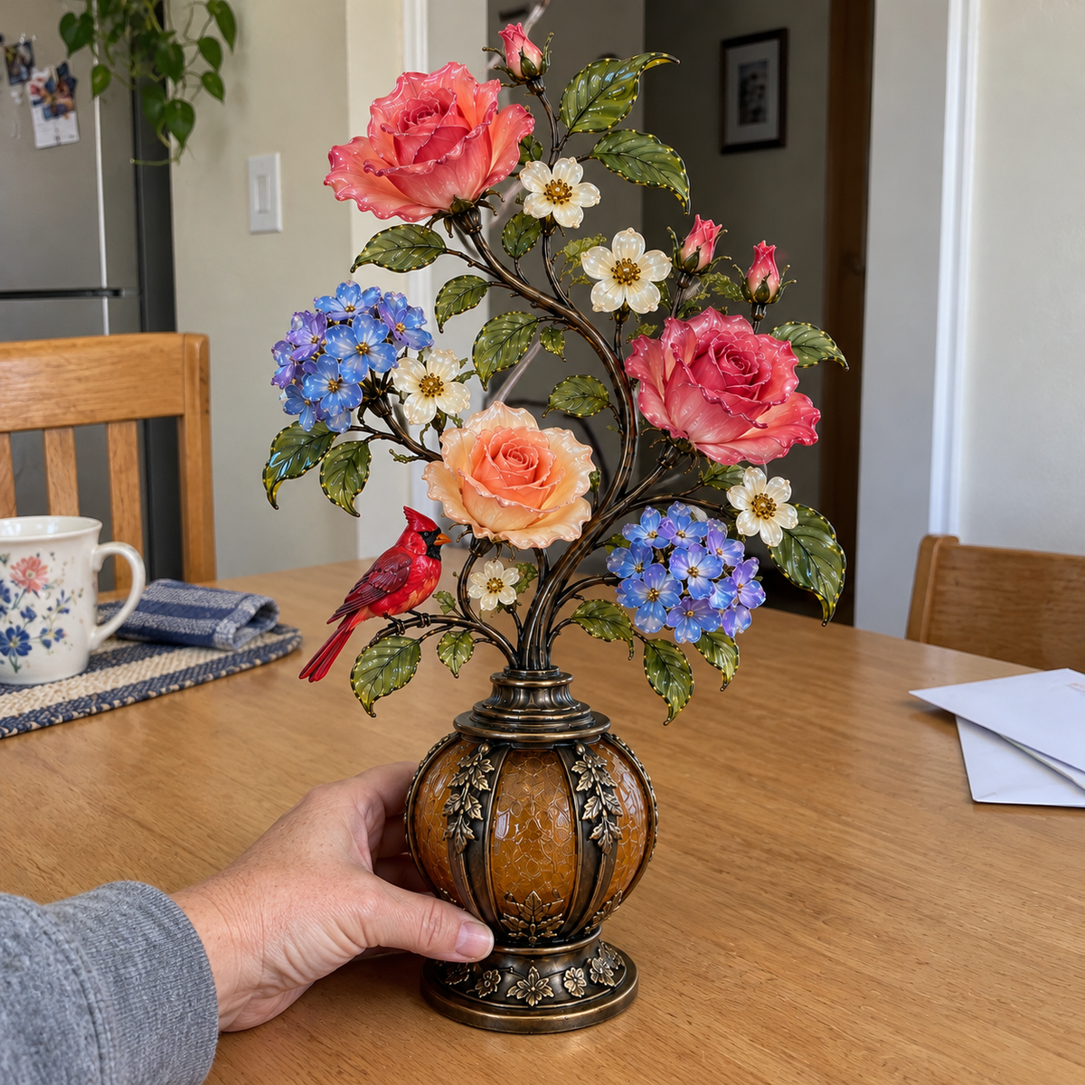 ✨ Everlasting Garden™ | Lighted Rose & Cardinal Decor