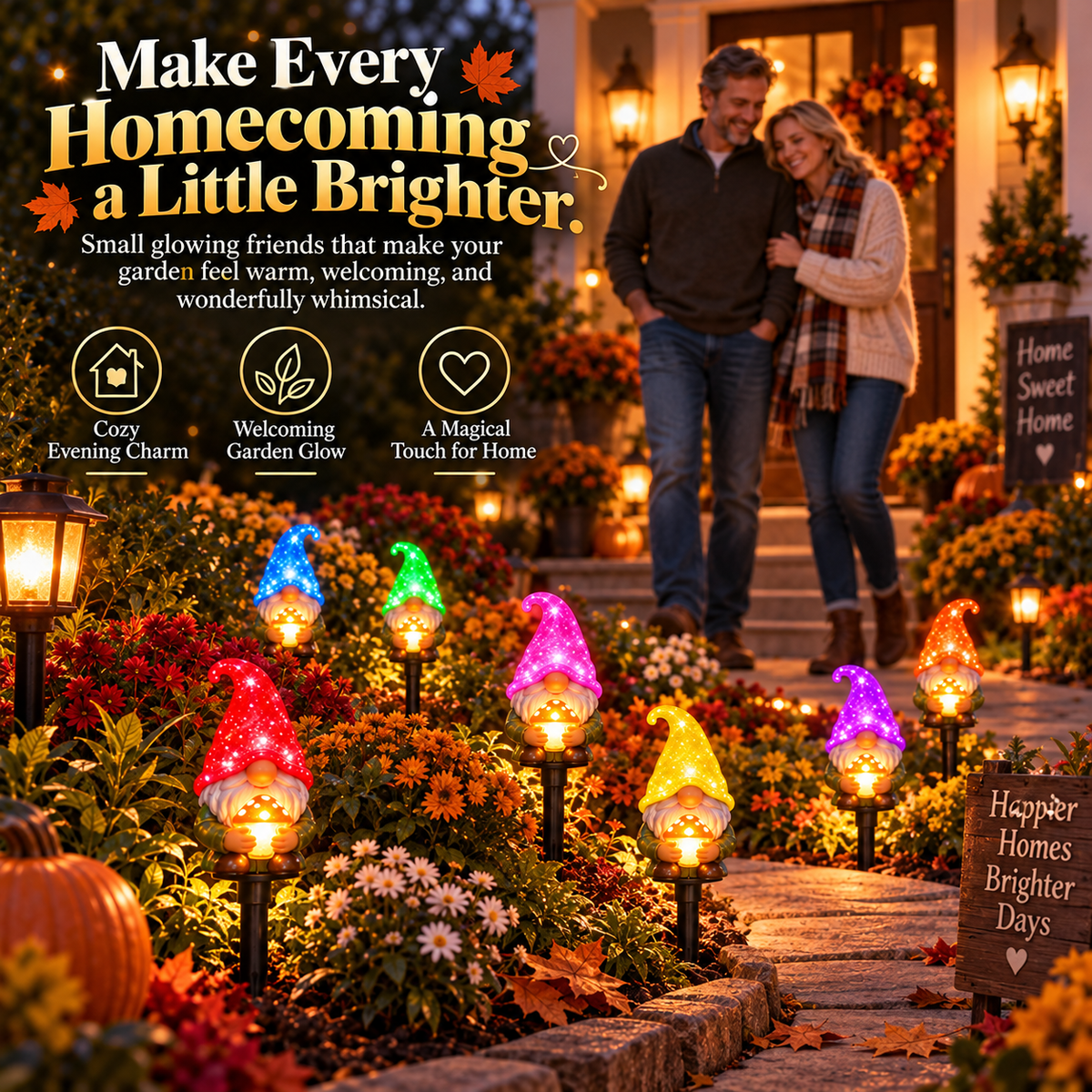 🔥 Last Day 50% OFF ✨🌈 Enchanted Gnome Lights™ | Colorful Garden Stakes
