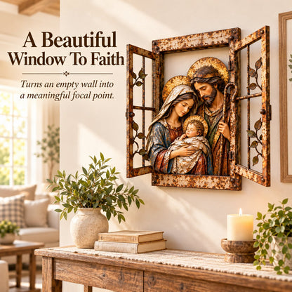 ✝️🪟 Bethlehem Window™ | Holy Family Christmas Wall Decor