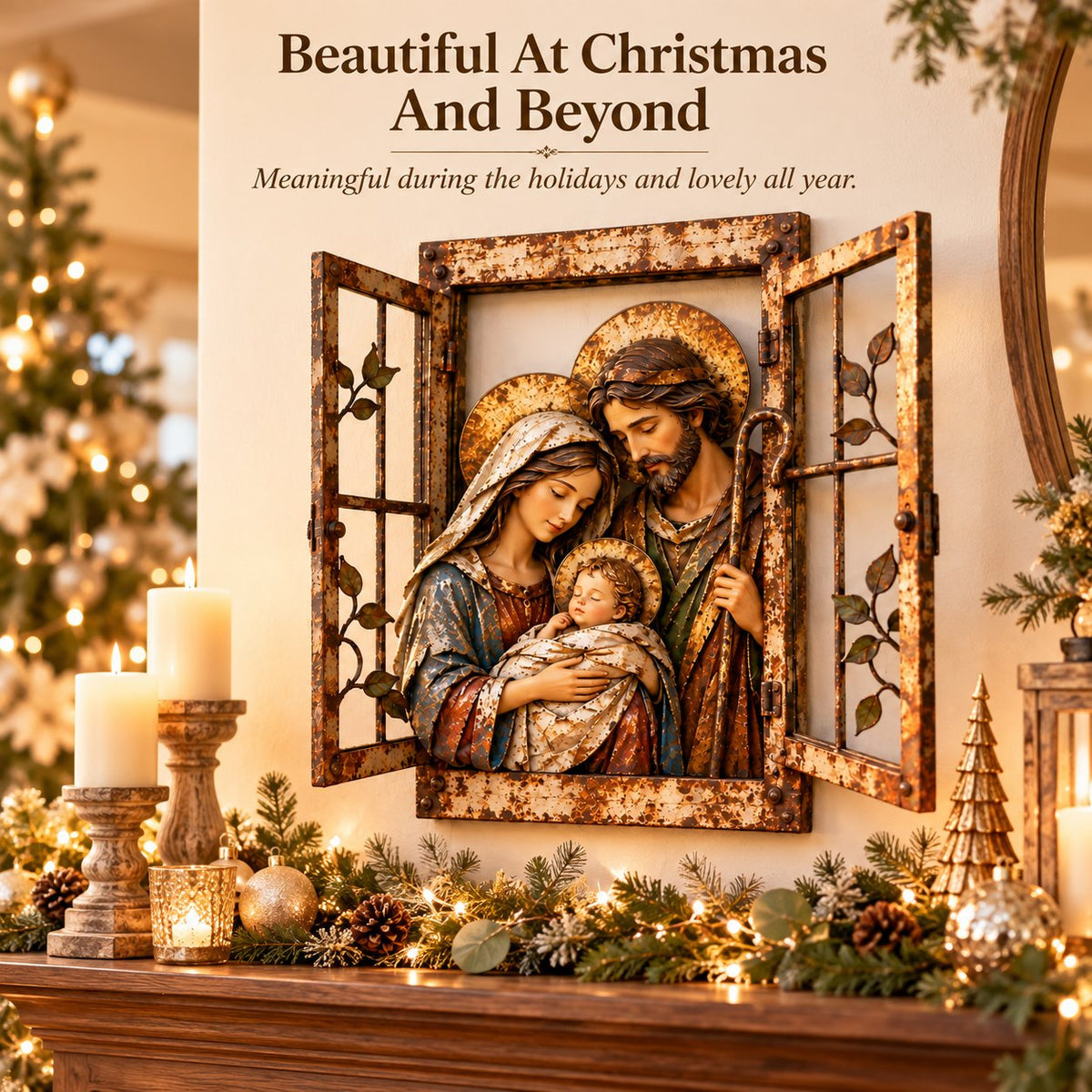 ✝️🪟 Bethlehem Window™ | Holy Family Christmas Wall Decor
