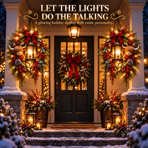 🎄 Light Up the Welcome | Pre-Lit Christmas Porch Lanterns