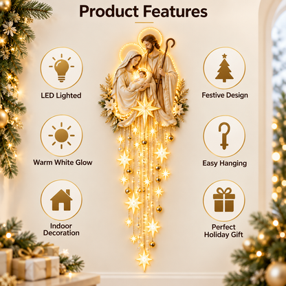✝️✨ Bethlehem in Falling Light | Cascading Nativity Wall Art