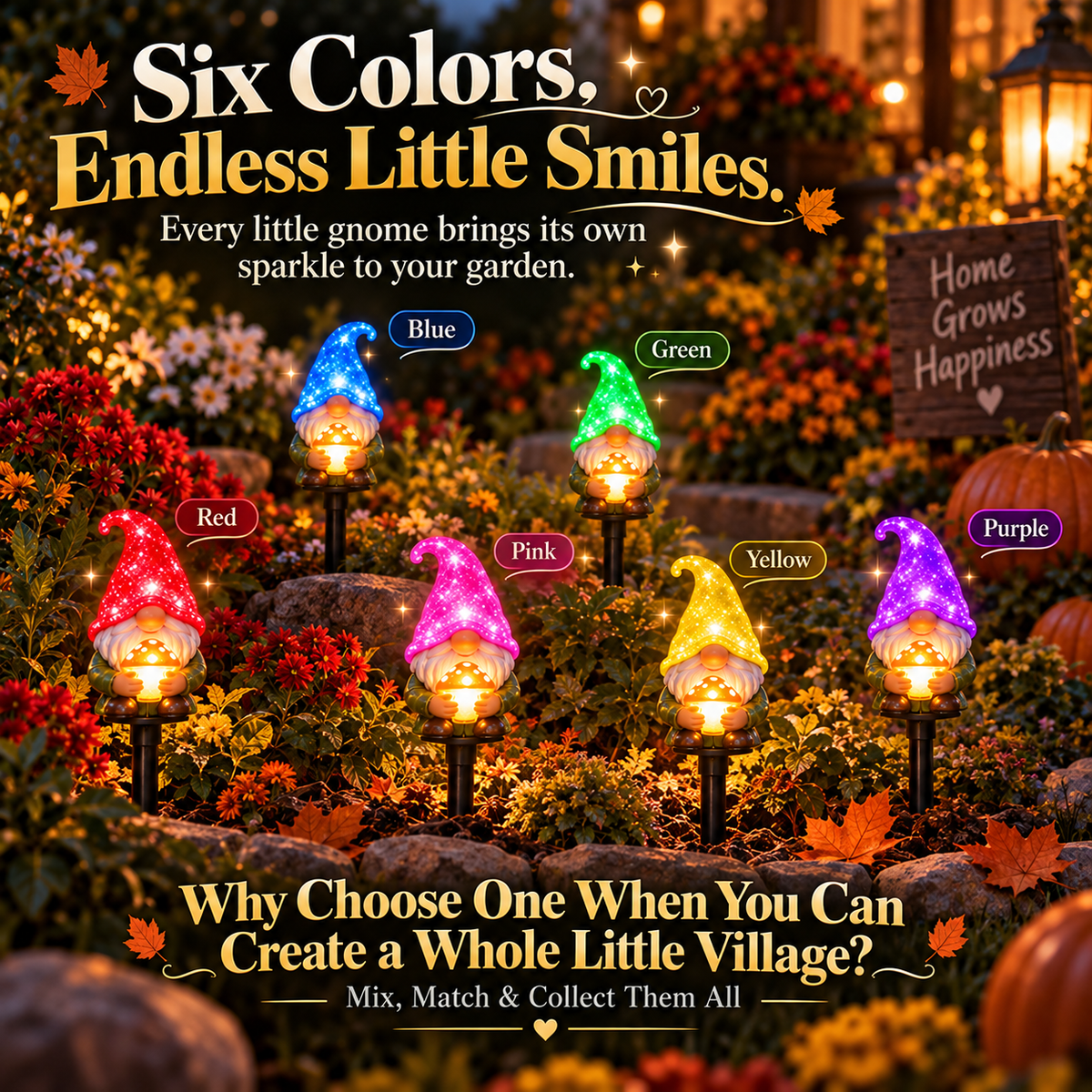🔥 Last Day 50% OFF ✨🌈 Enchanted Gnome Lights™ | Colorful Garden Stakes