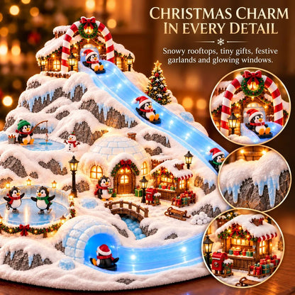 🐧❄️ Village de toboggans de Noël des pingouins – Pingouins animés et féerie hivernale illuminée 🎄✨