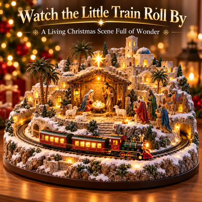 ✝️🎄 Bethlehem Journey Lighted Nativity Village | Animated Christmas Train Tabletop Decor ✨
