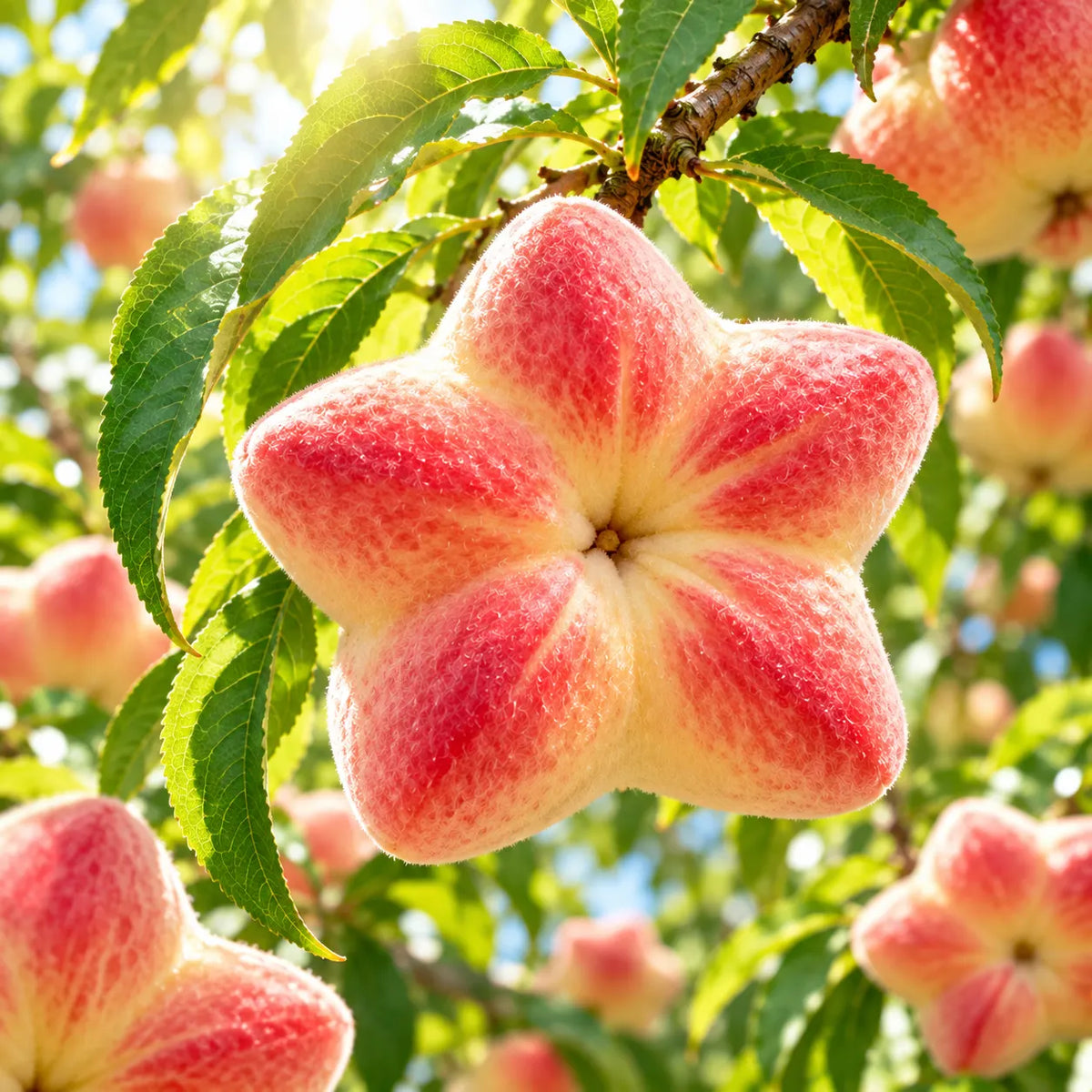 🍑 Rare Starburst Peach Bulbs – Grow Amazing Star-Shaped Peaches! ⭐