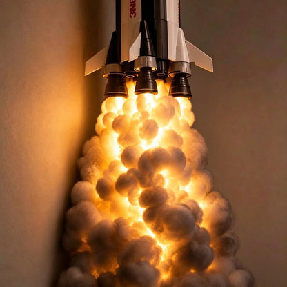 🚀✨ Countdown to Dreamland™ – Rocket Launch Cloud LED Floor Lamp