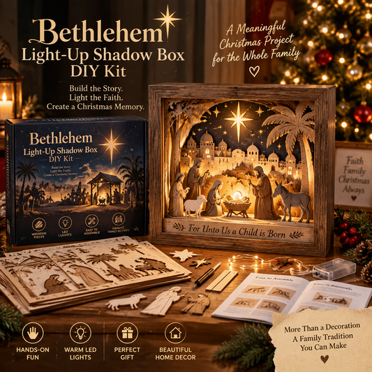 ⭐✝️ Lighted Bethlehem Nativity Shadow Box – DIY Christmas Faith Craft