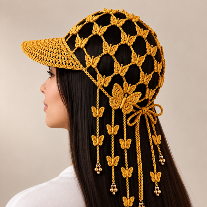 🍂🧶 Handmade Crochet Garden Cap – Floral & Woodland Collection