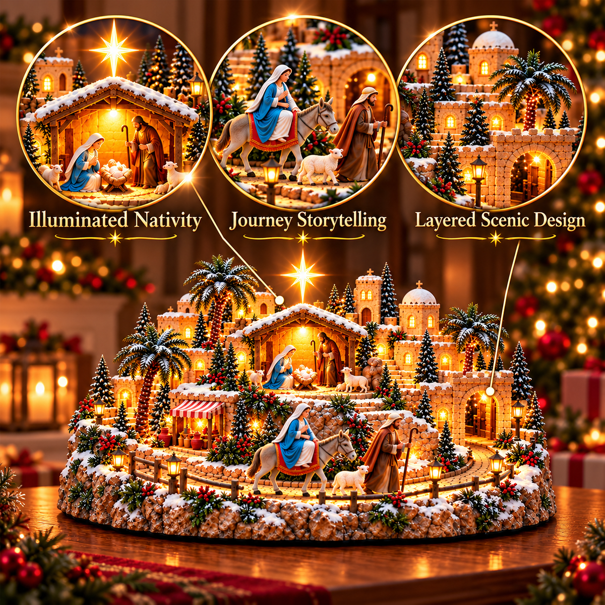 ✝️🎄 Mary’s Journey to Bethlehem™ | Lighted Christmas Village