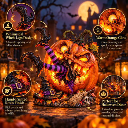 🎃 Oops… The Pumpkin Ate the Witch | Light-Up Halloween Decor