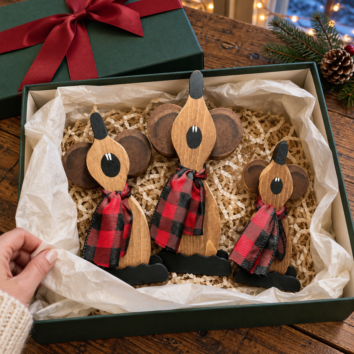 🎄 Christmas Eve Mouse Choir™ – Cozy Caroling Mice Christmas Figurine Set