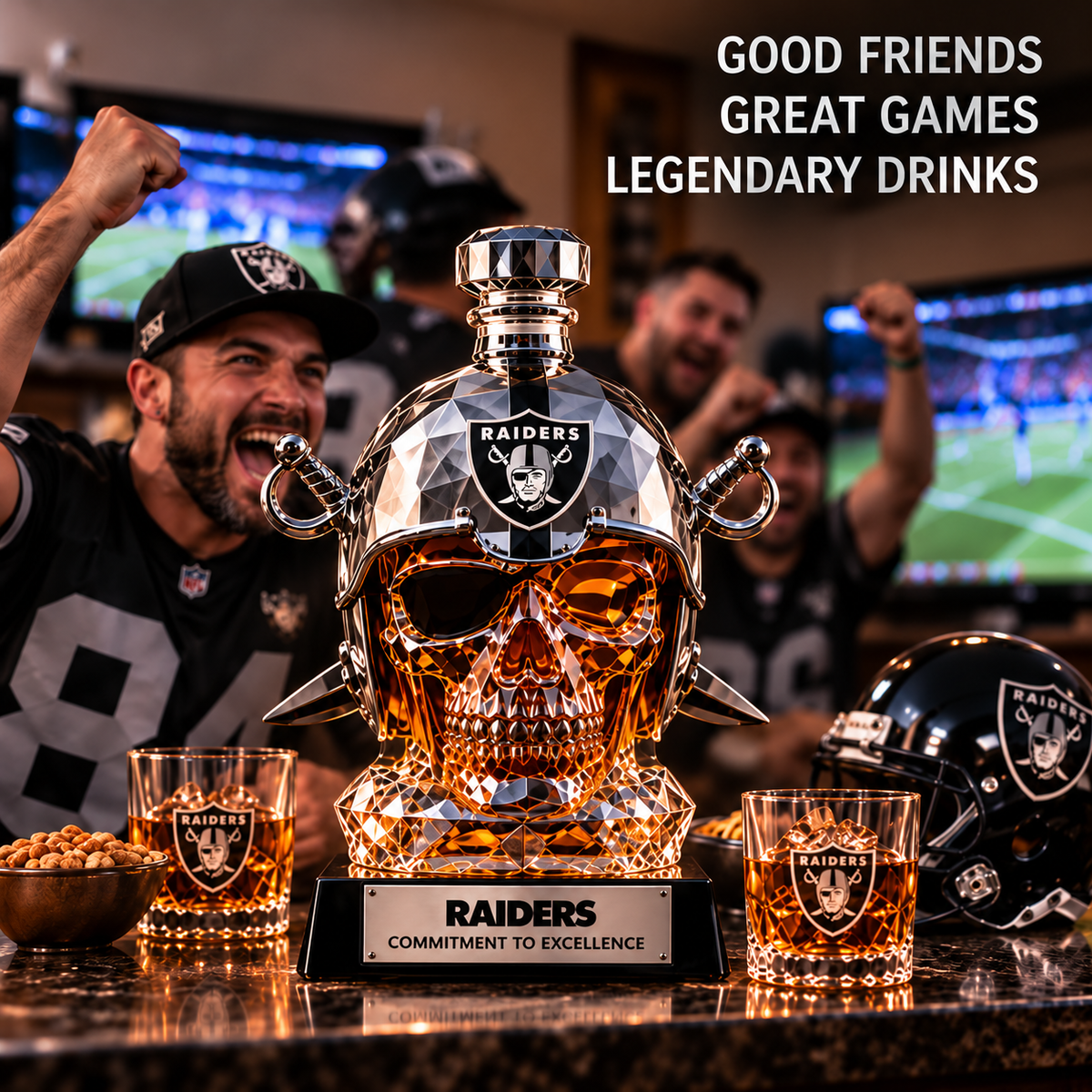💀🏈 Skull Helmet Whiskey Decanter – Helmet Whiskey Decanter