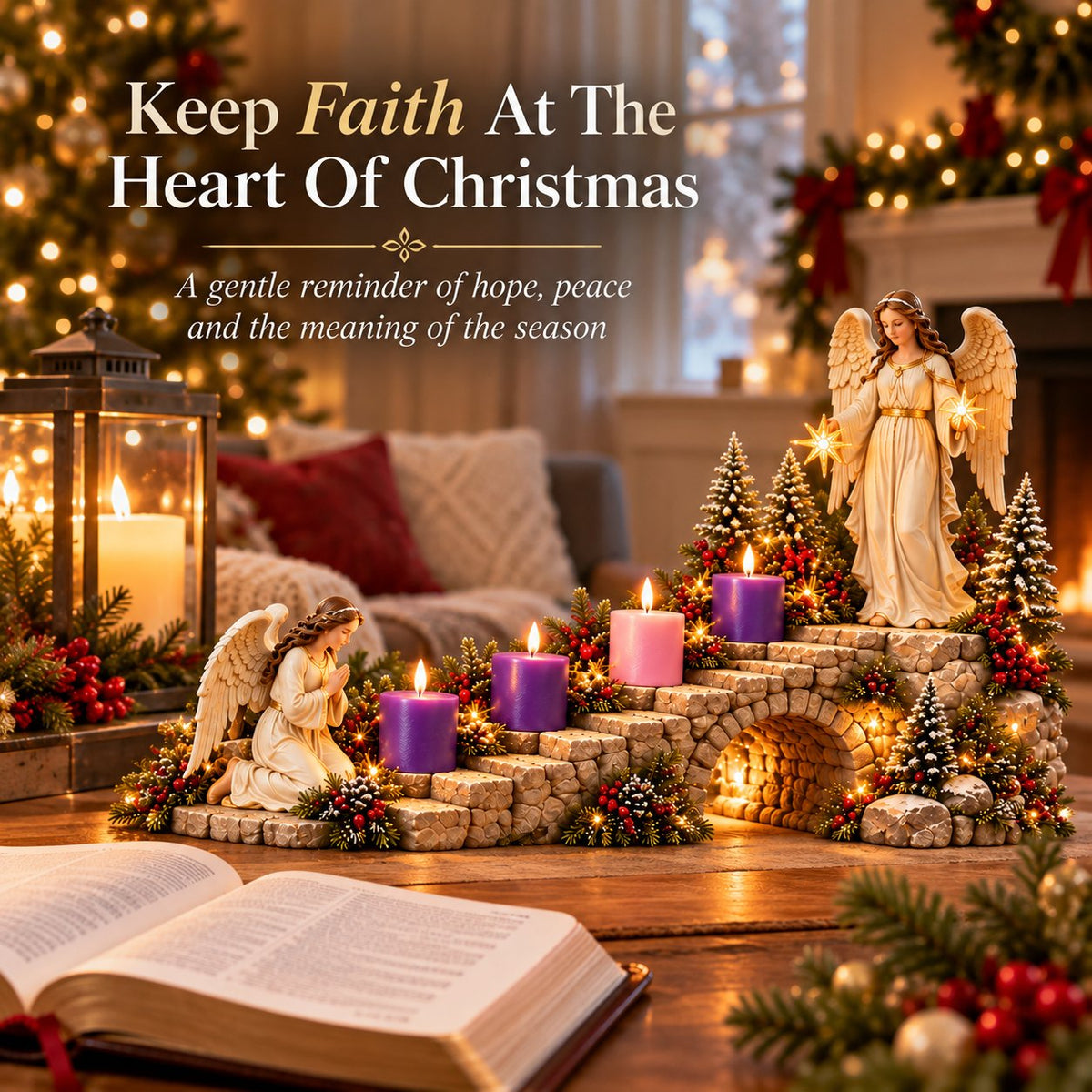 ✨👼Angel Advent Stairway Candle Display