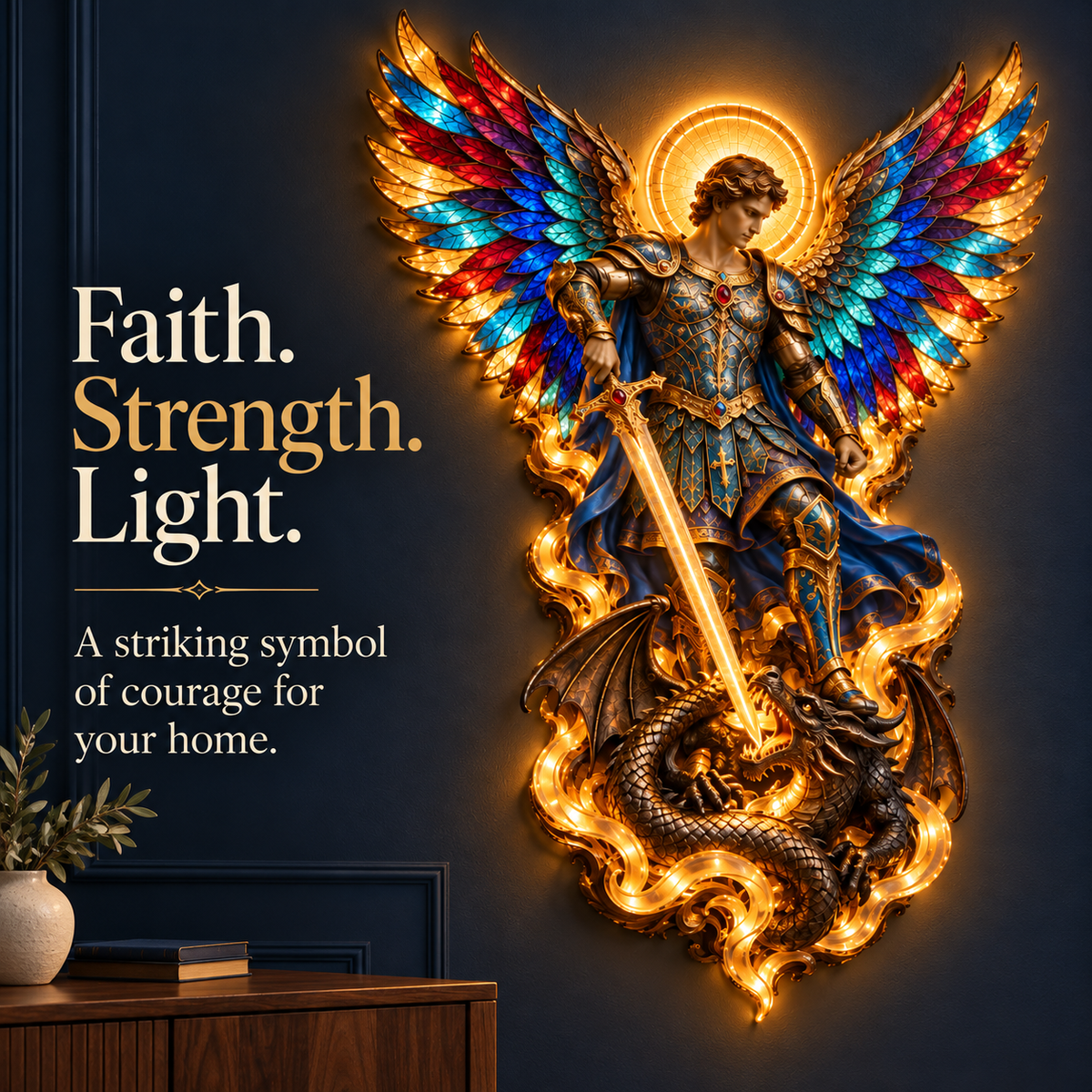 🙏✨ Rainbow-Winged Praying Angel Wall Light | A Little Heaven at Home