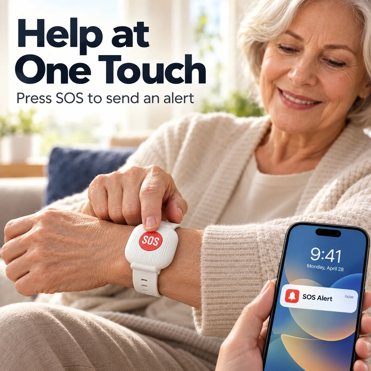 SafeLink™ Senior SOS Alert Bracelet – One-Press Emergency Guard & Instant Caregiver Alert System 🛡️