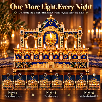 🕎✨ Eight Nights of Light™ | Hanukkah Oil Light Centerpiece