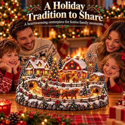 ✨🐮 Lighted Highland Cow Farm Village — Holiday Decor with Warm Lighting