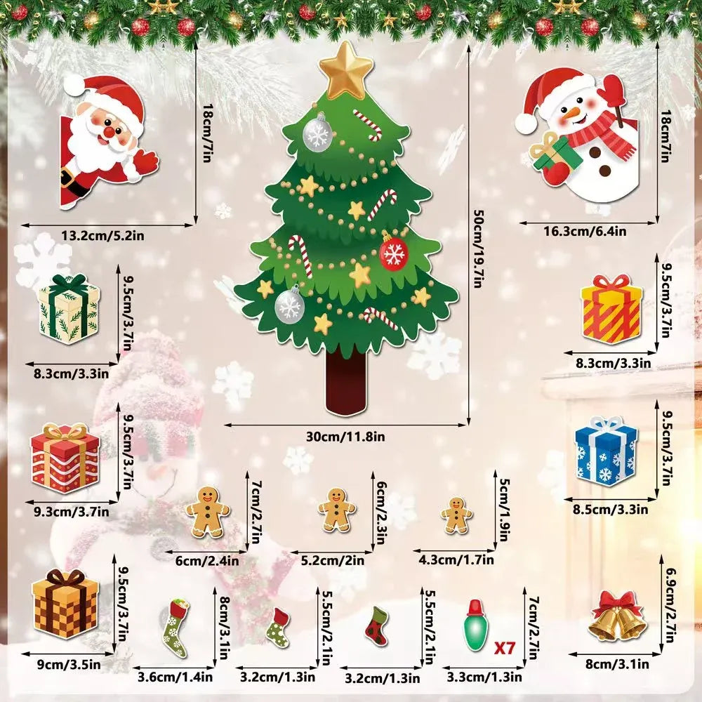 ⏳ Last Day 49% OFF – 🎅 Build Christmas on the Fridge | Reusable Magnetic Tree Set