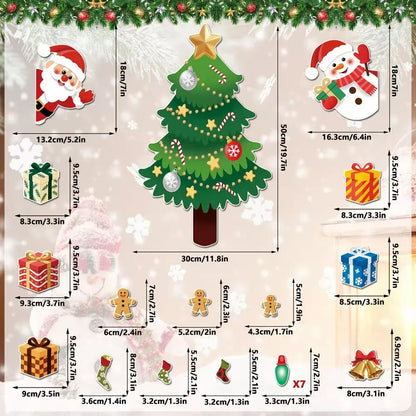 ⏳ Last Day 49% OFF – 🎅 Build Christmas on the Fridge | Reusable Magnetic Tree Set