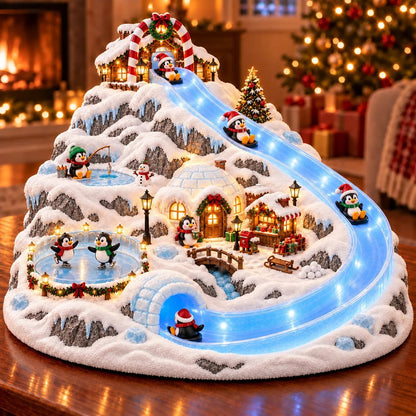 🐧❄️ Village de toboggans de Noël des pingouins – Pingouins animés et féerie hivernale illuminée 🎄✨