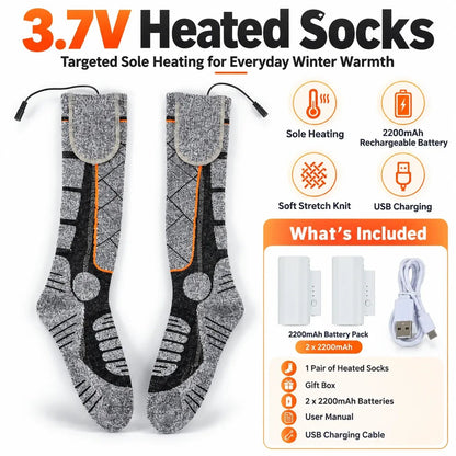 🔥🧦 SoleHeat Pro™ | Rechargeable Heated Socks with 3 Heat Levels