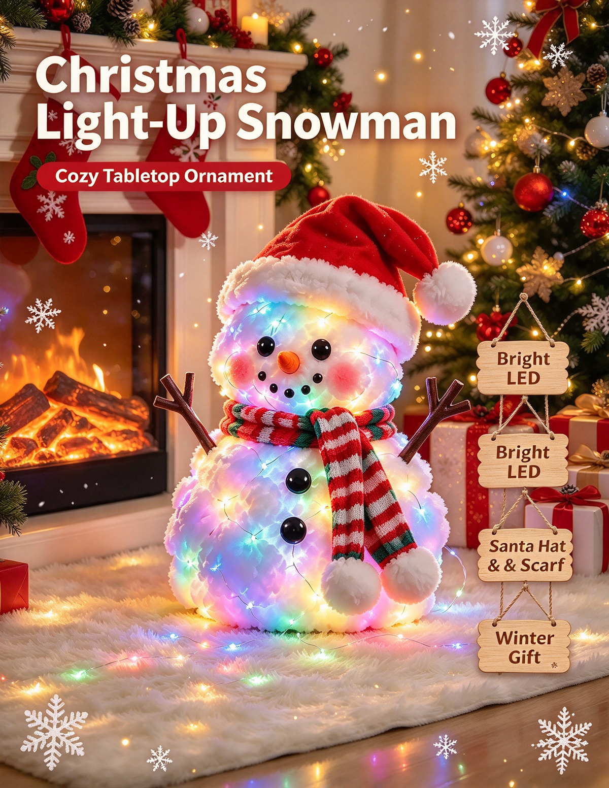 🔥 LAST DAY 49% OFF | ⛄✨ Snowman Glow™ – Light-Up Christmas Plush Decor