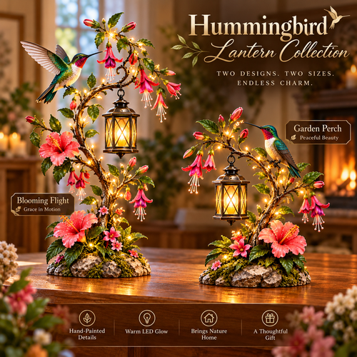 ✨🐦 Hummingbird Garden Glow™ | Lighted Floral Lantern Decor