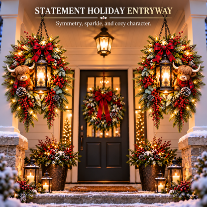 🎄 Light Up the Welcome | Pre-Lit Christmas Porch Lanterns