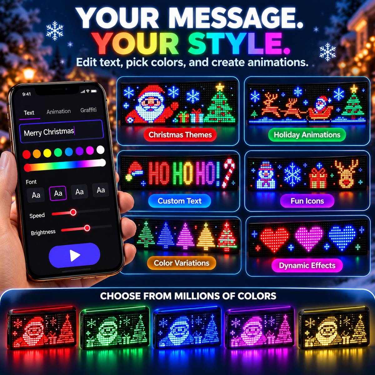 🚗✨ DrivePixel™ | Custom LED Car Message Display
