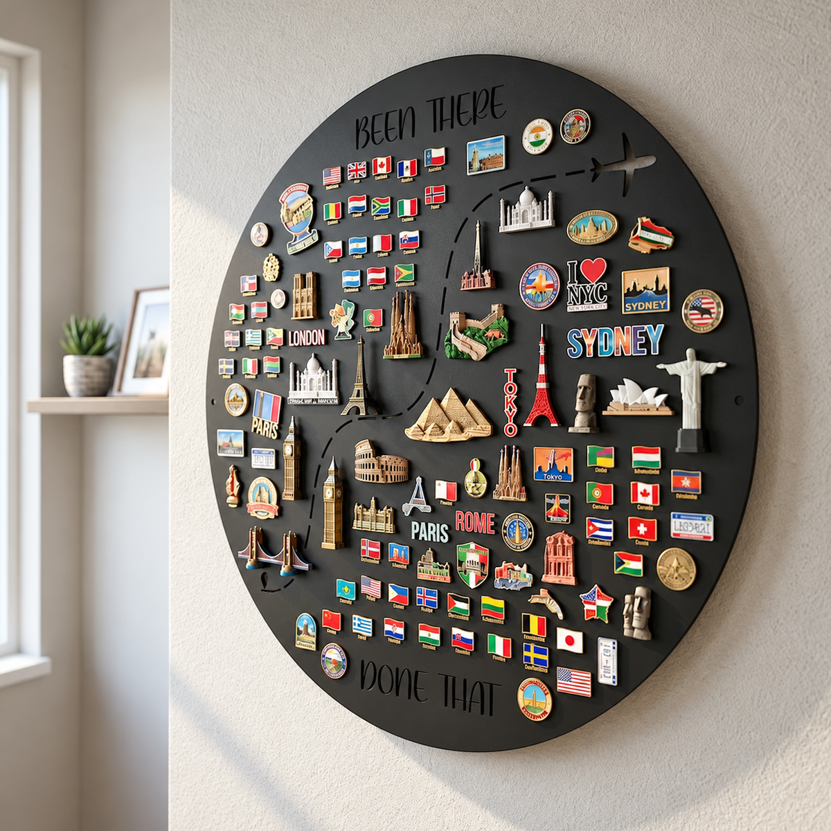 ✈️🌍 Been There, Done That™ | Travel Magnet Memory Wall for Souvenirs & Adventures
