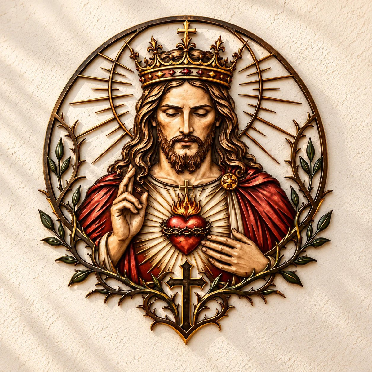 ❤️ The Heart That Watches Over Us | Jesus Wall Sculpture