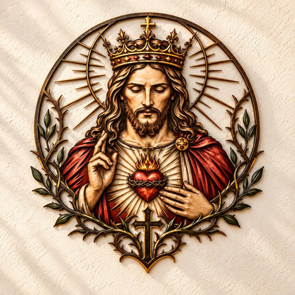 ❤️ The Heart That Watches Over Us | Jesus Wall Sculpture