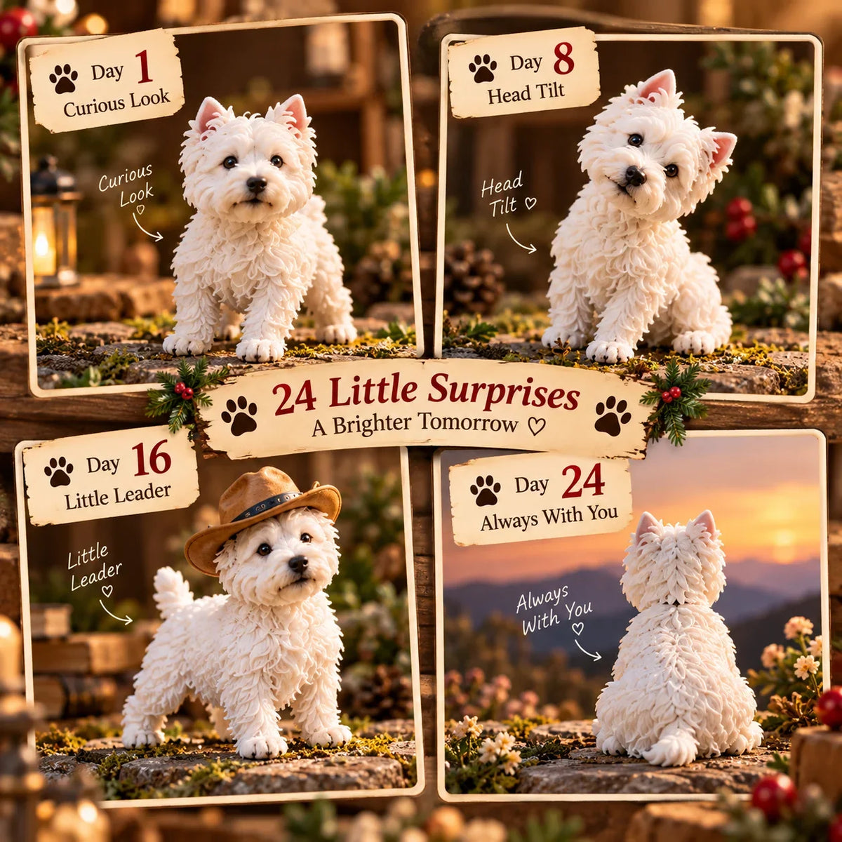 Different Westie personalities revealed throughout the 24 day countdown