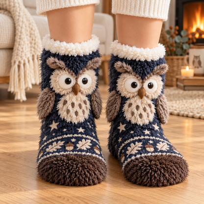 🦊🐦🦦🦉 Fuzzy Critter Toes™ | 3D Animal Slipper Socks