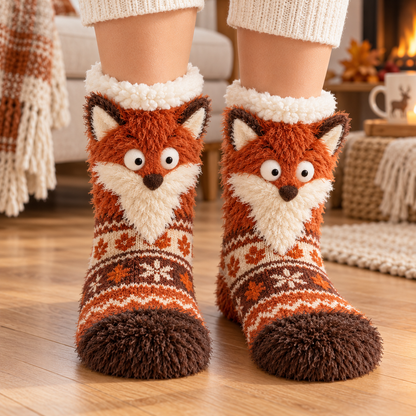 🦊🐦🦦🦉 Fuzzy Critter Toes™ | 3D Animal Slipper Socks