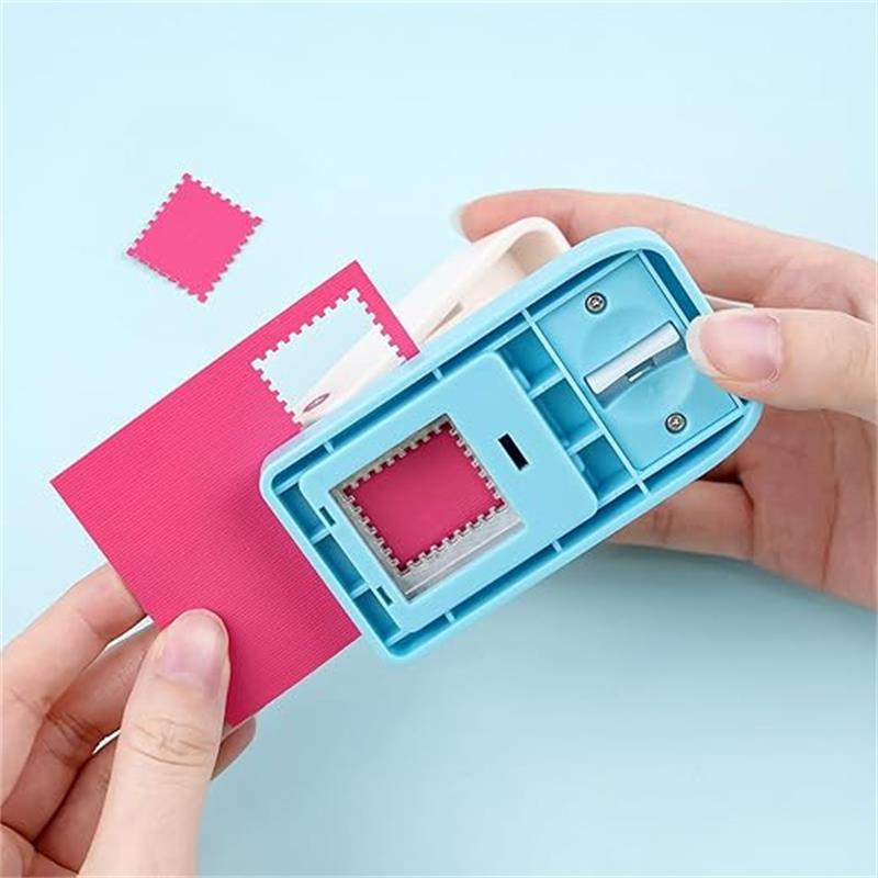 Inserting paper into the stamp shape punch