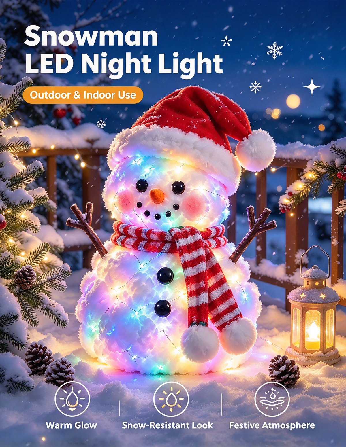 🔥 LAST DAY 49% OFF | ⛄✨ Snowman Glow™ – Light-Up Christmas Plush Decor
