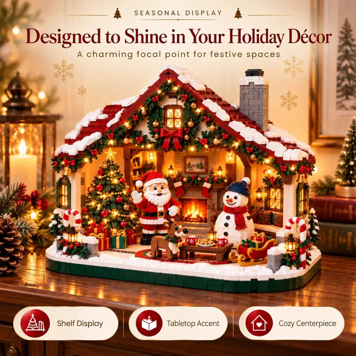 🎄 Cozy Christmas Cottage Building Set – Build Together, Create Memories & Display with Pride