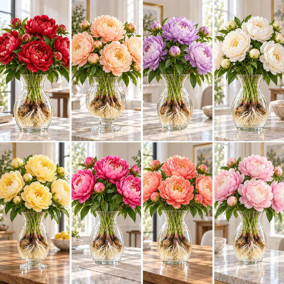 🌸✨ Bicolor Hydroponic Peony Bulbs — A Rare, Two-Toned Horticultural Gem