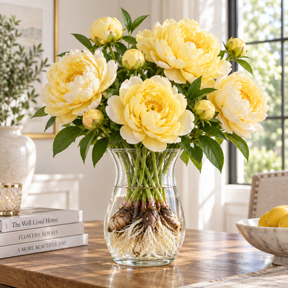 🌸✨ Bicolor Hydroponic Peony Bulbs — A Rare, Two-Toned Horticultural Gem