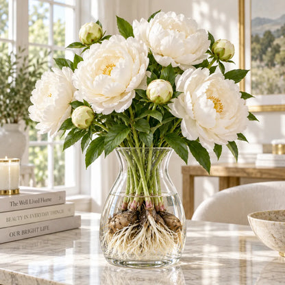 🌸✨ Bicolor Hydroponic Peony Bulbs — A Rare, Two-Toned Horticultural Gem