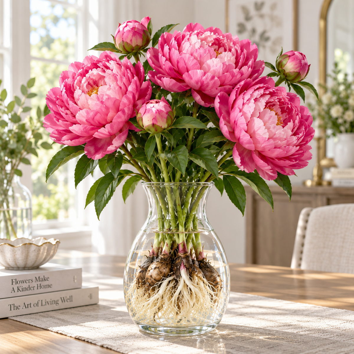 🌸✨ Bicolor Hydroponic Peony Bulbs — A Rare, Two-Toned Horticultural Gem