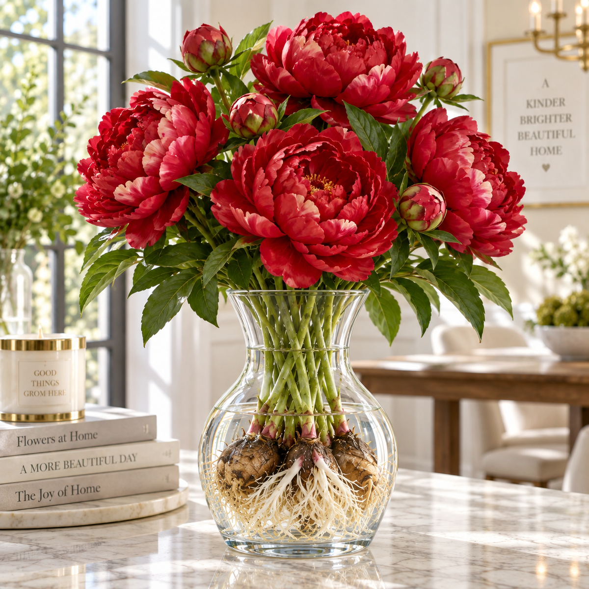 🌸✨ Bicolor Hydroponic Peony Bulbs — A Rare, Two-Toned Horticultural Gem