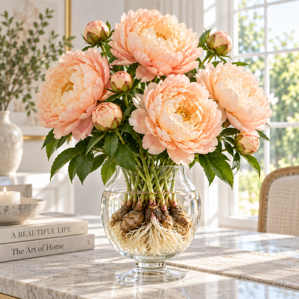 🌸✨ Bicolor Hydroponic Peony Bulbs — A Rare, Two-Toned Horticultural Gem